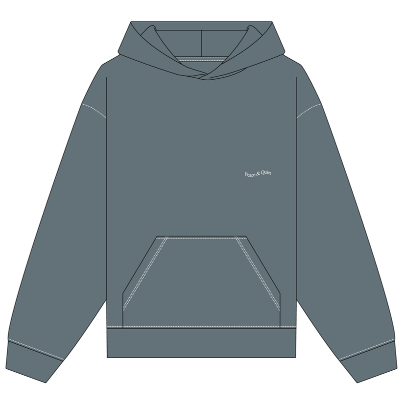 Wordmark Reverse Stitched Hoodie (Slate)