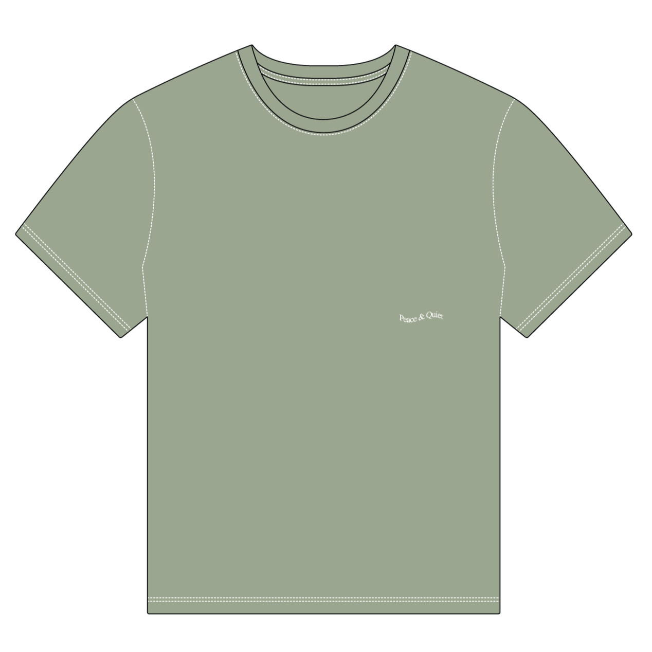 Wordmark Reverse Stitched Tee (Sage)