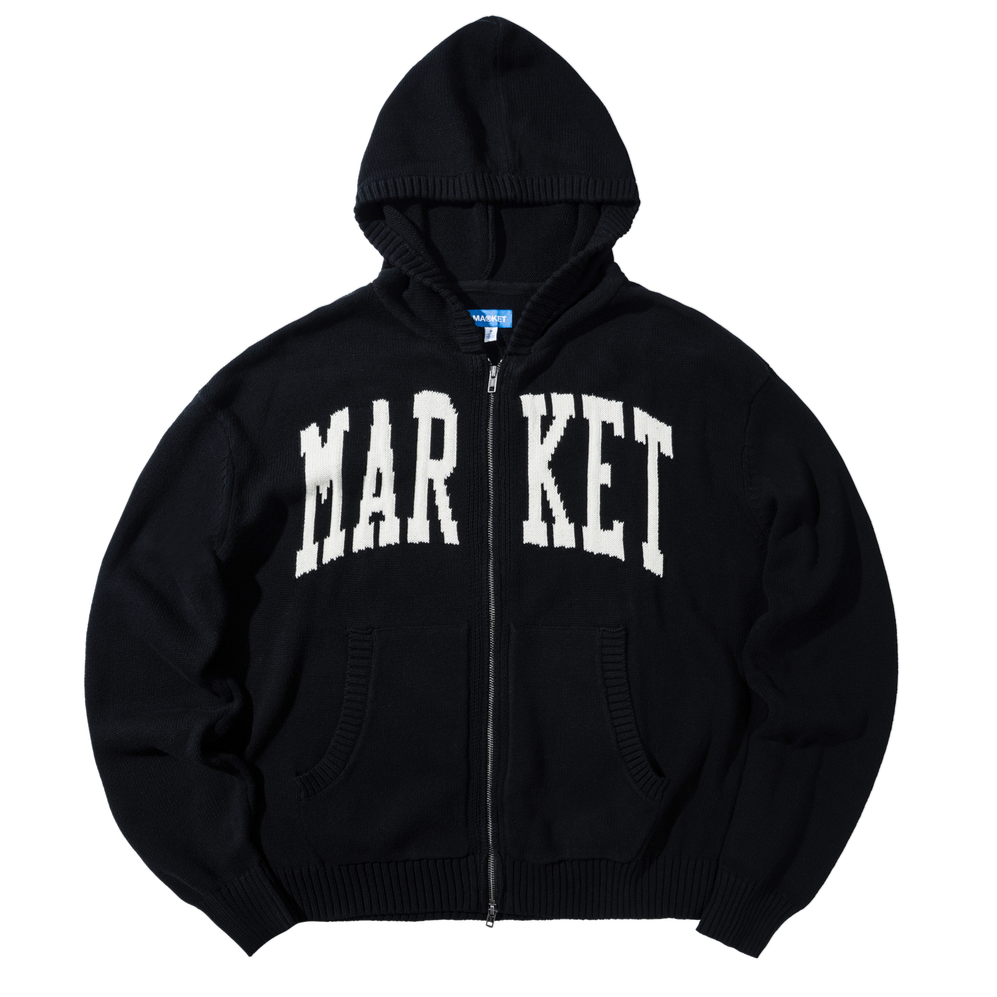 Classic Market Arc Full Zip Sweater Hoodie (Pirate Black)