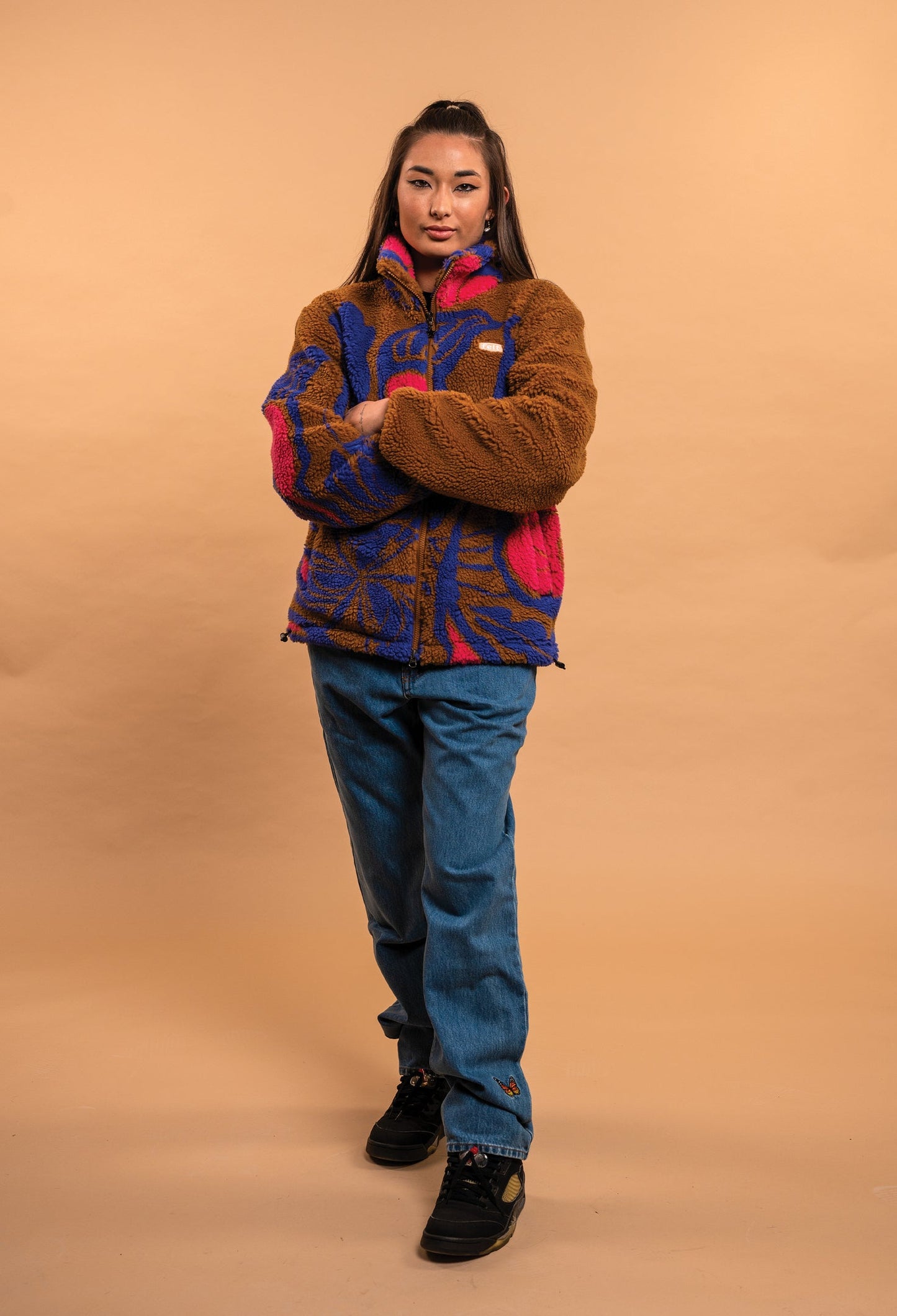 Flower Cycle Sherpa Jacket (Brown)