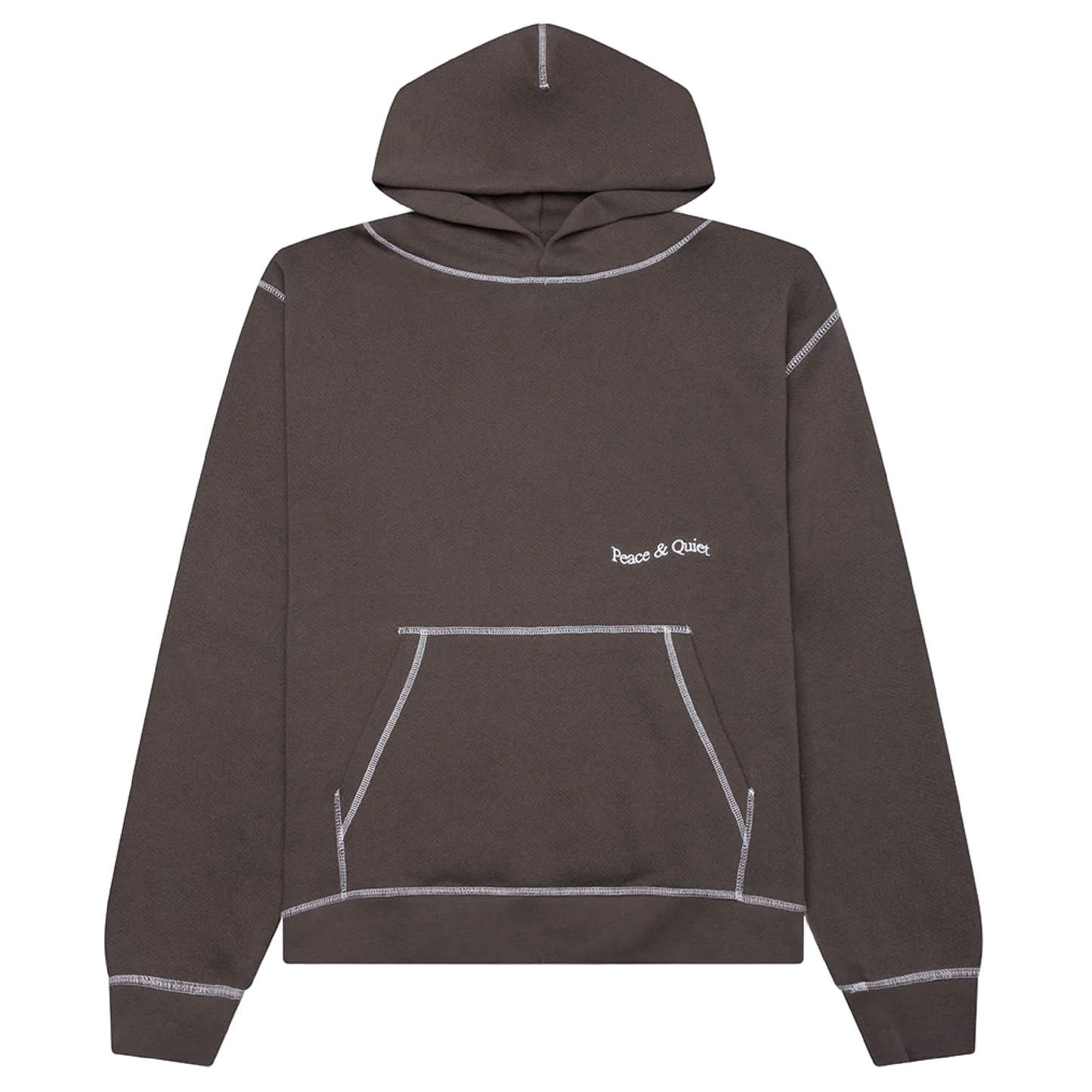 Wordmark Reverse Stitched Hoodie (Brown)