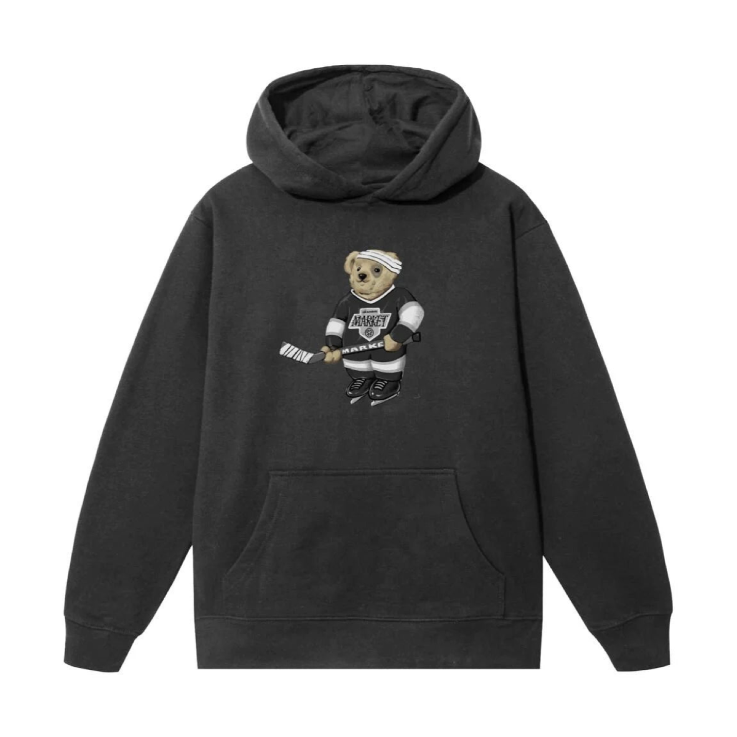Hockey Bear Hoodie (Washed Black)