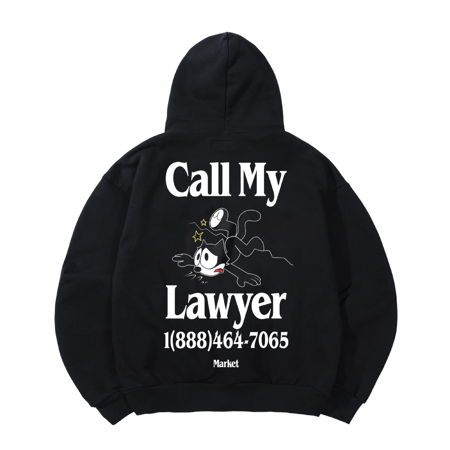 Felix The Cat Call My Lawyer Hoodie (Washed Black)