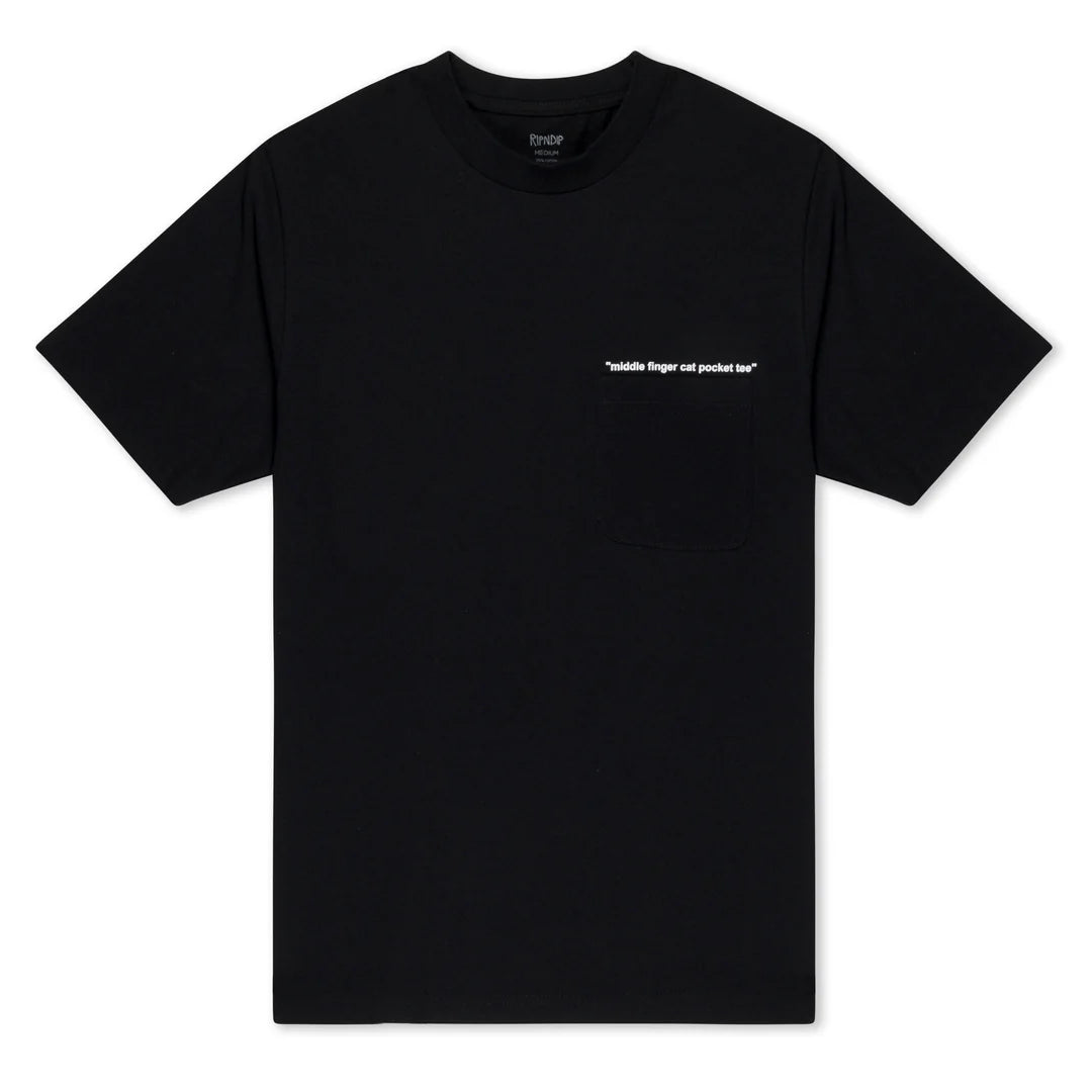 Middle Finger Cat Pocket Tee
