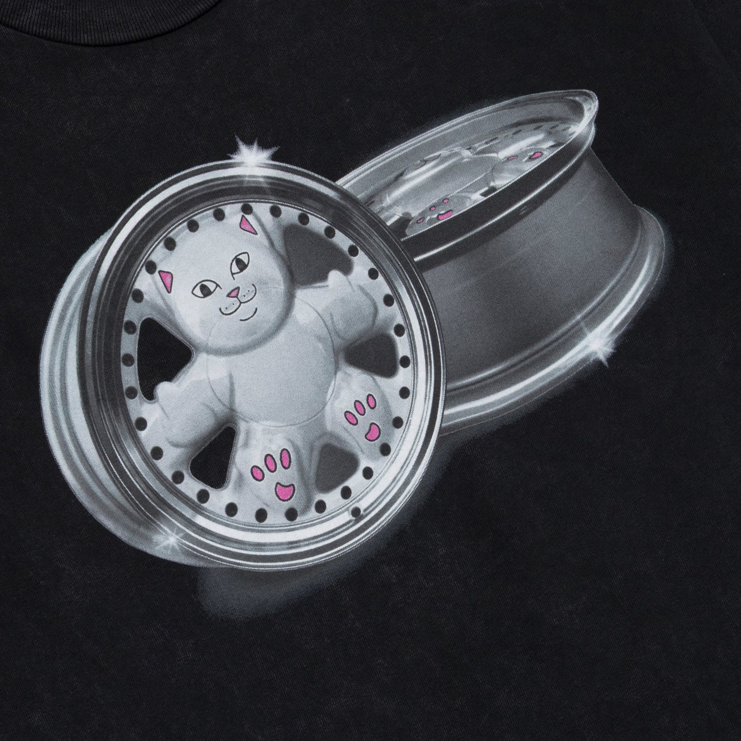 Nerm Wheels Tee (Black Vintage Wash)