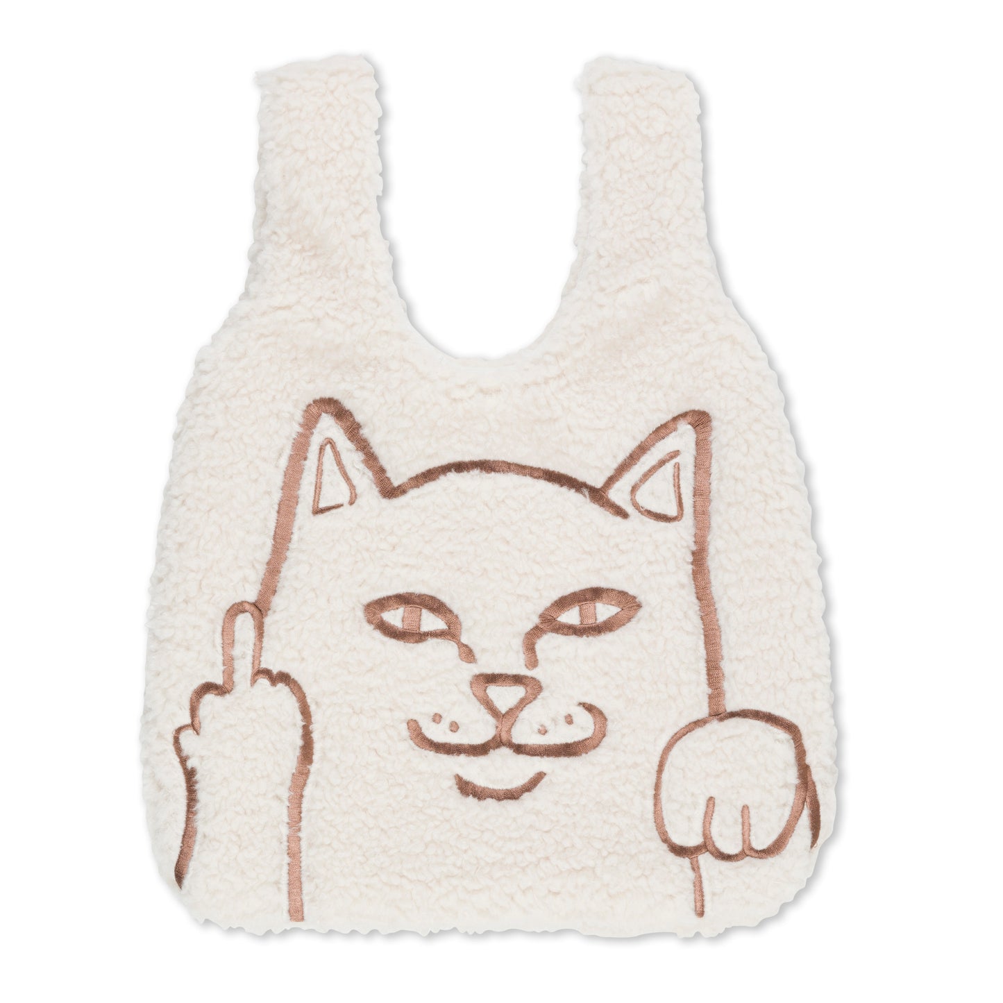 Peeking Nermal Sherpa Tote Bag Natural