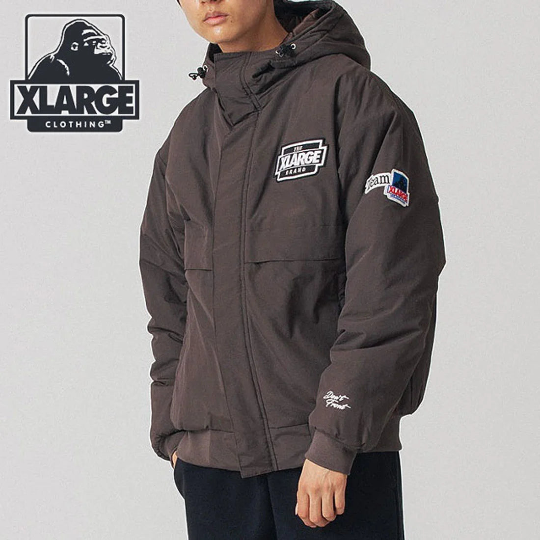 Nylon Puffer Jacket (Brown)