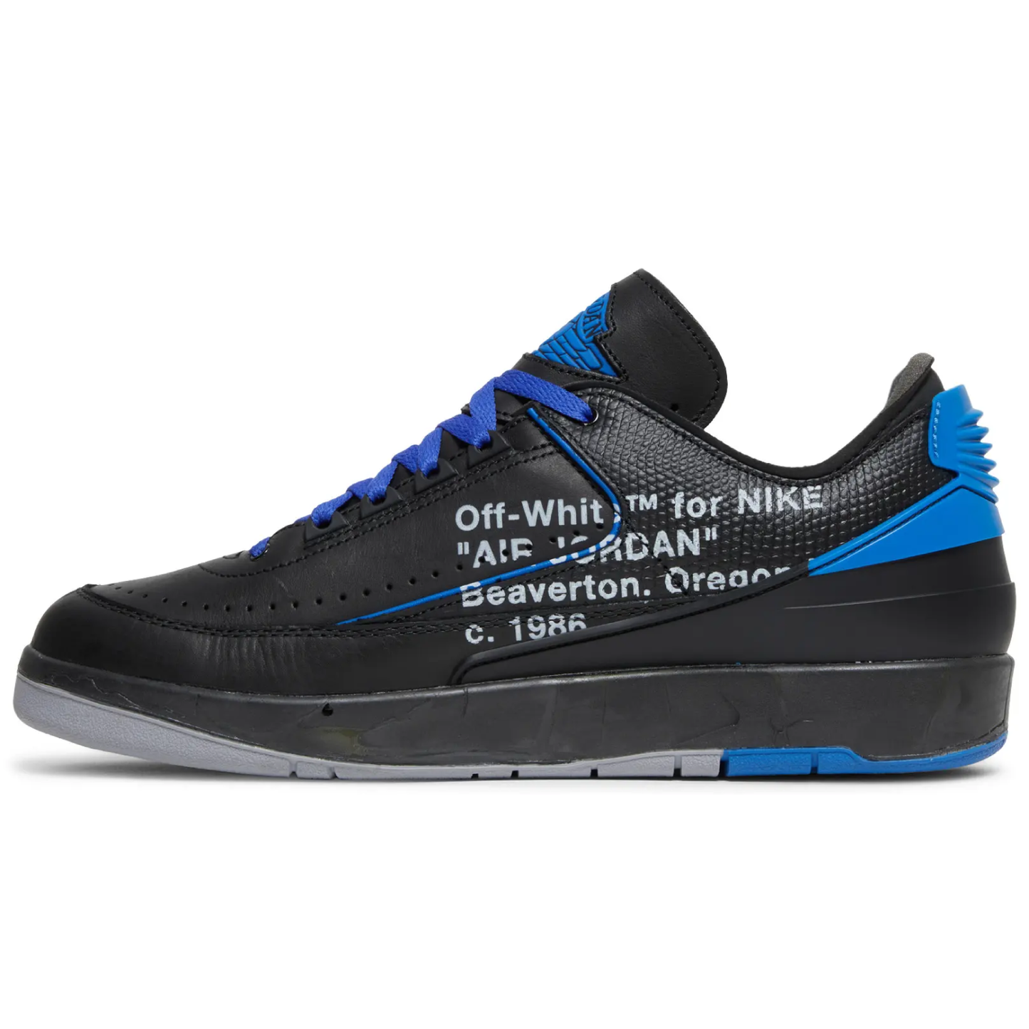Off-White x Jordan 2 Retro Low SP "Black Varsity Royal"