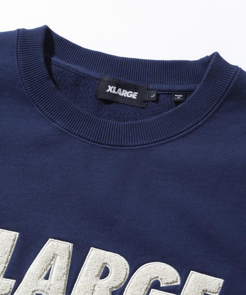 Chenille Logo Crewneck Sweatshirt (Navy)