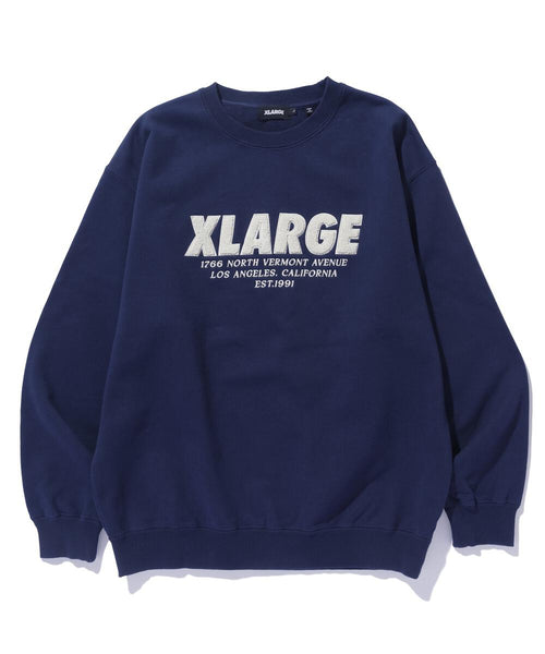 Chenille Logo Crewneck Sweatshirt (Navy)