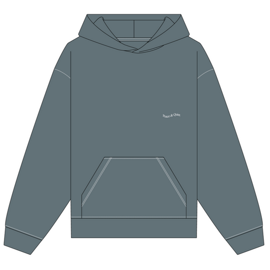 Wordmark Reverse Stitched Hoodie (Slate)