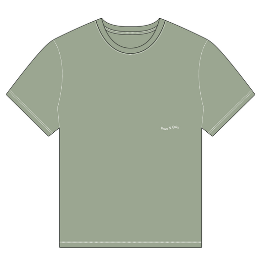 Wordmark Reverse Stitched Tee (Sage)