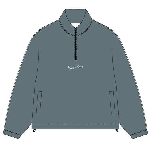 Wordmark Nylon Quarter Zip (Slate)