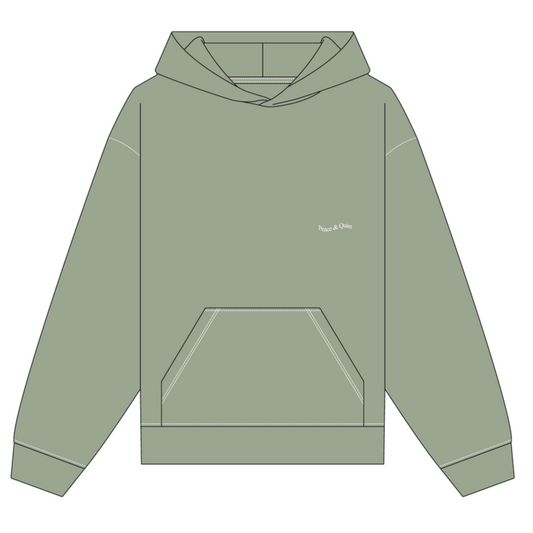 Wordmark Reverse Stitched Hoodie (Sage)