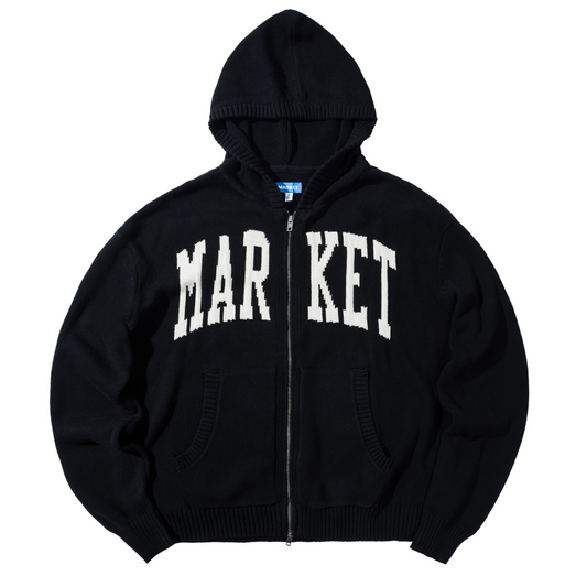 Classic Market Arc Full Zip Sweater Hoodie (Pirate Black)