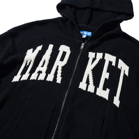 Classic Market Arc Full Zip Sweater Hoodie (Pirate Black)