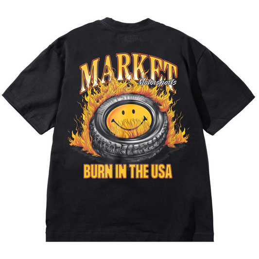 Smiley Burnt Rubber Tee (Pirate Black)