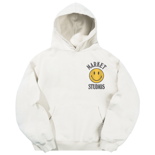 Smiley Upside Down Lockup Hoodie (Bleached Cotton)
