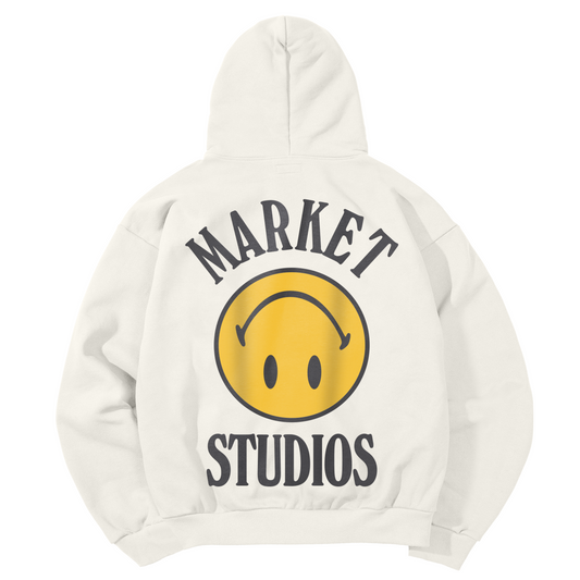 Smiley Upside Down Lockup Hoodie (Bleached Cotton)