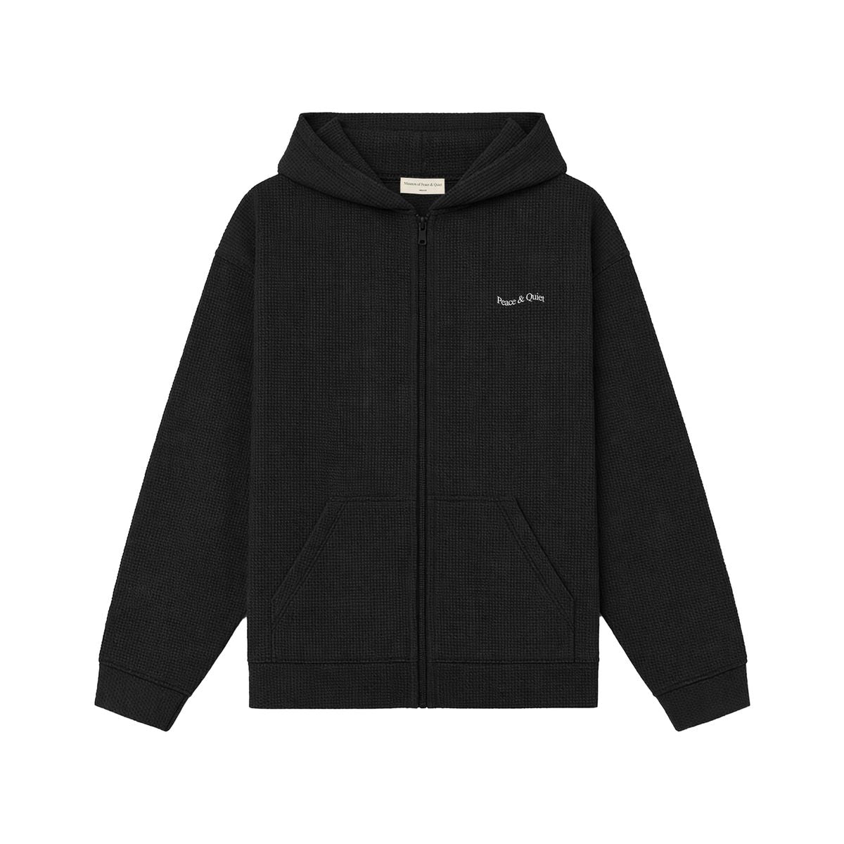 Wordmark Waffle Hoodie (Black)