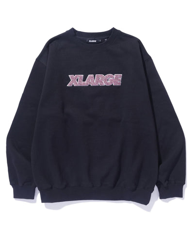 Chenille Standard Logo Crewneck Sweatshirt (Black)