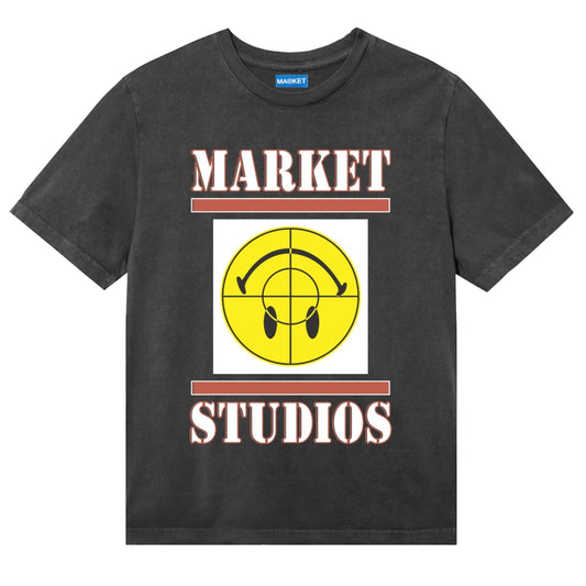Smiley Focus Tee (Washed Black)