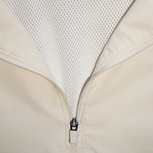 Wordmark Nylon Quarter Zip (Bone)