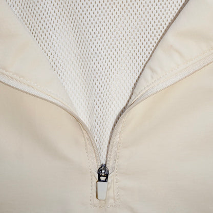 Wordmark Nylon Quarter Zip (Bone)