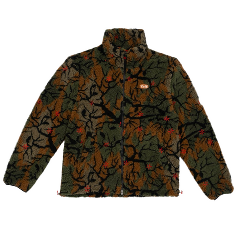 Forest Bloom Sherpa Jacket (Green Forest)