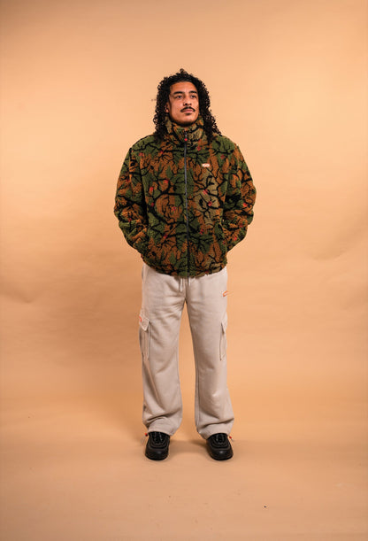 Forest Bloom Sherpa Jacket (Green Forest)
