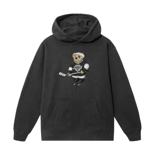 Hockey Bear Hoodie (Washed Black)