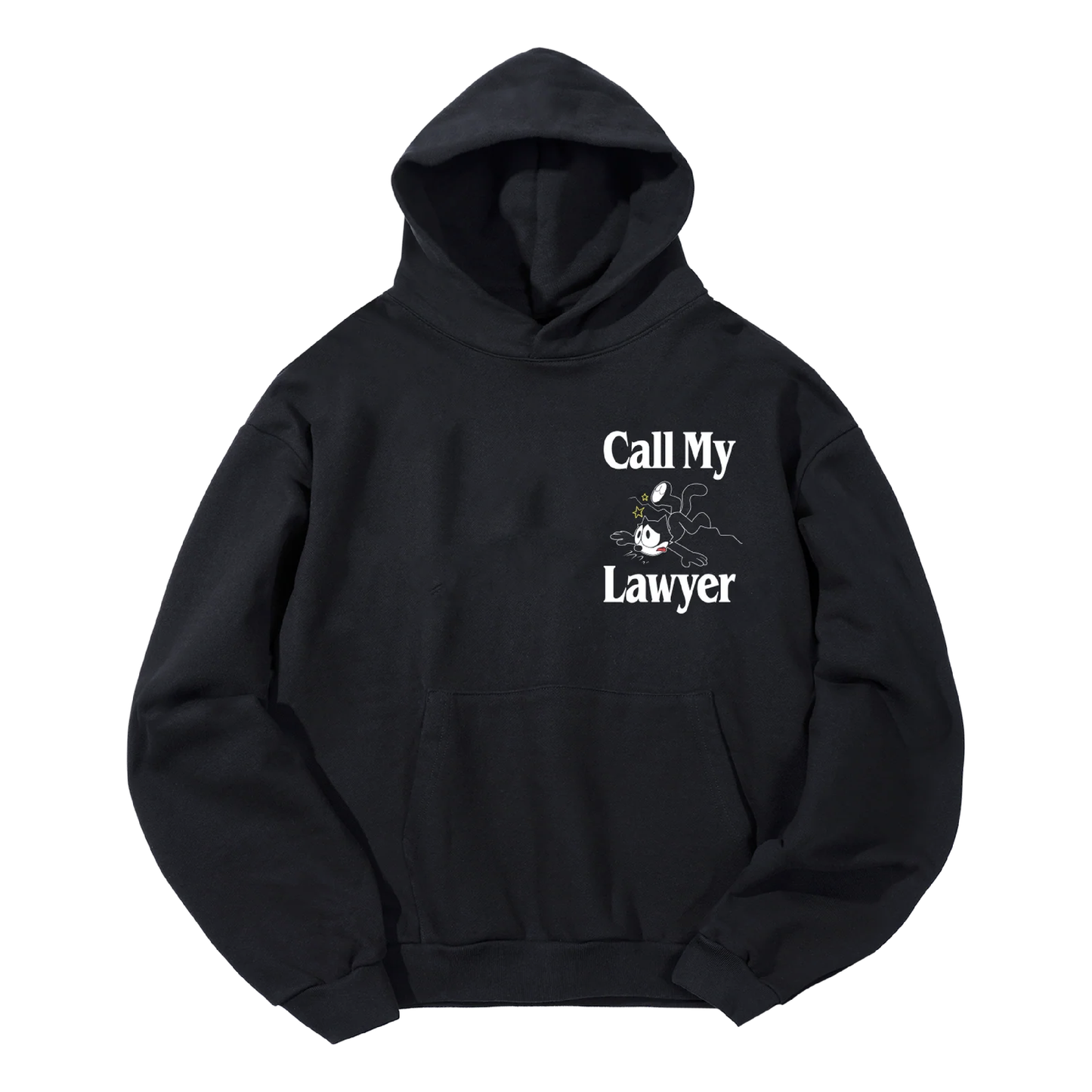 Felix The Cat Call My Lawyer Hoodie (Washed Black)