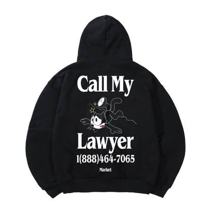 Felix The Cat Call My Lawyer Hoodie (Washed Black)