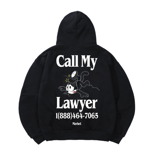 Felix The Cat Call My Lawyer Hoodie (Washed Black)