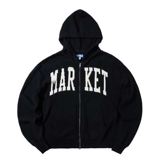 Classic Market Arc Full Zip Sweater Hoodie (Pirate Black)