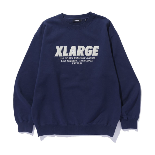 Chenille Logo Crewneck Sweatshirt (Navy)