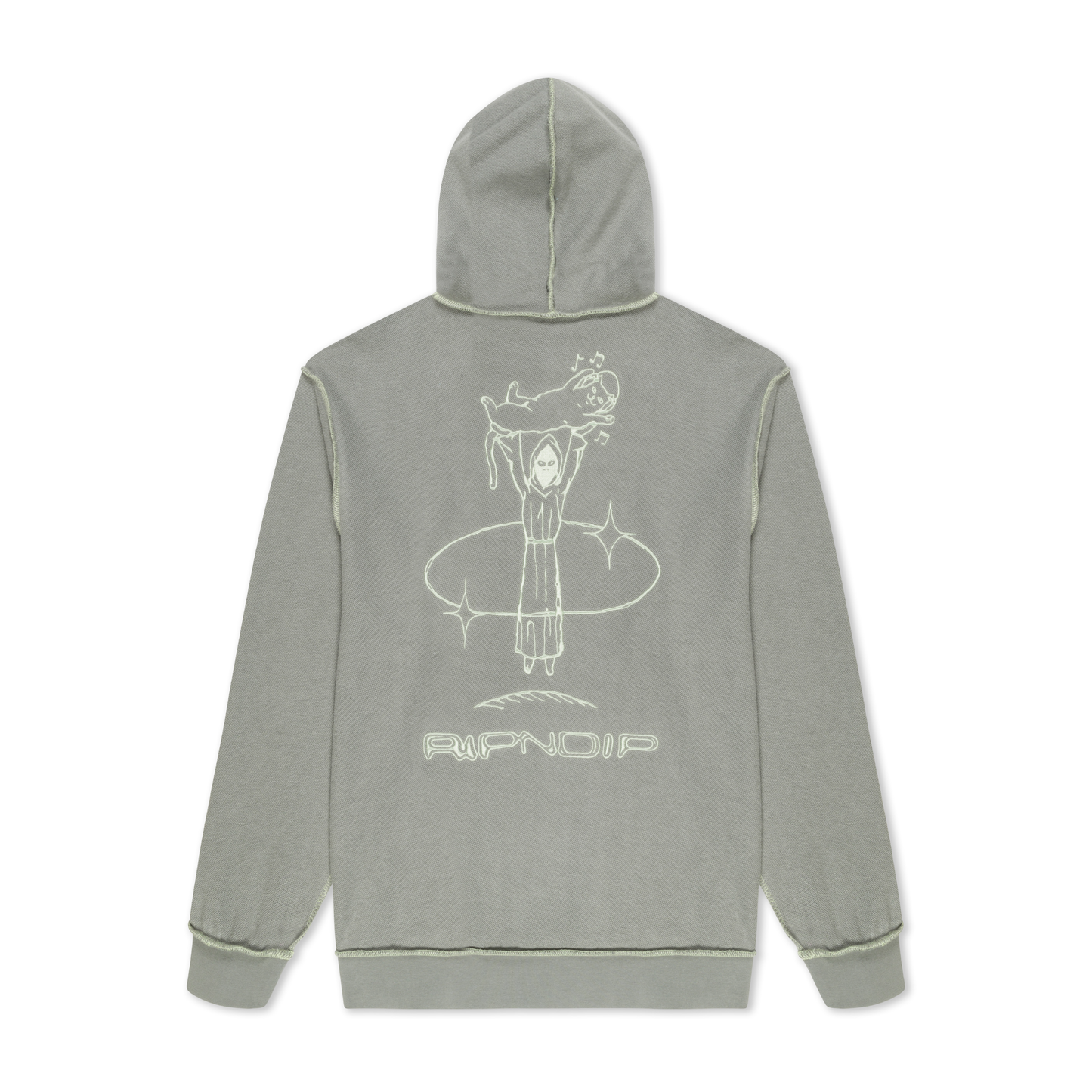 Saturn Reverse Stitch Fleece Hoodie (Steel Grey)