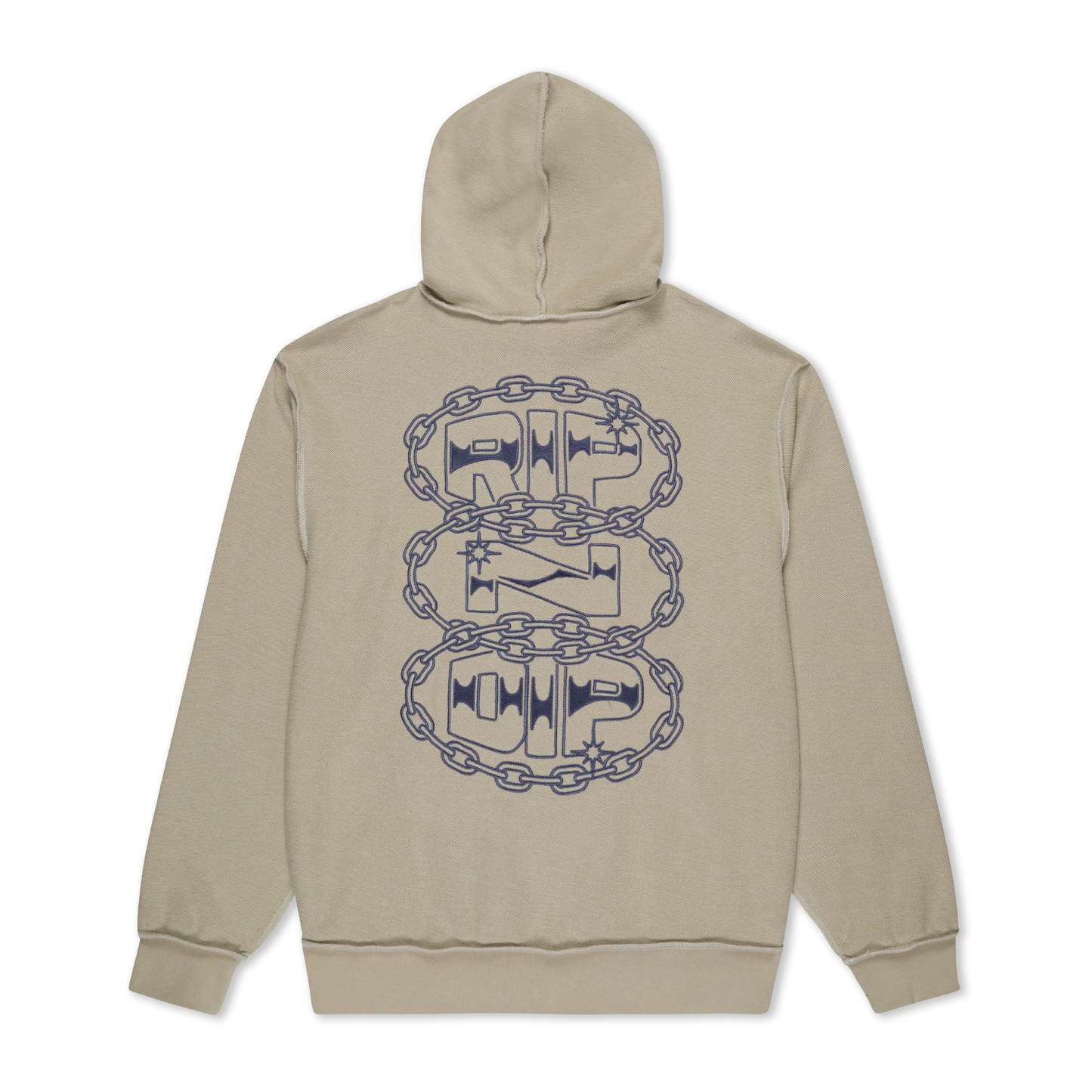 Linked Up Reversed Stitch Hoodie (Khaki)