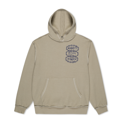 Linked Up Reversed Stitch Hoodie (Khaki)