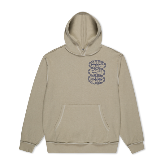 Linked Up Reversed Stitch Hoodie (Khaki)