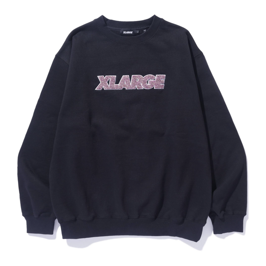 Chenille Standard Logo Crewneck Sweatshirt (Black)