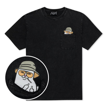 Nermal S Thompson Pocket Tee (Black Mineral Wash)