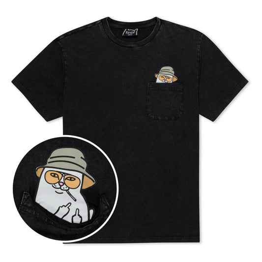 Nermal S Thompson Pocket Tee (Black Mineral Wash)