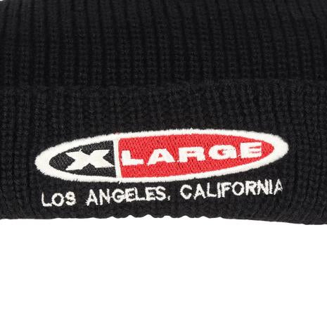 Oval Emblem Knit Beanie (Black)