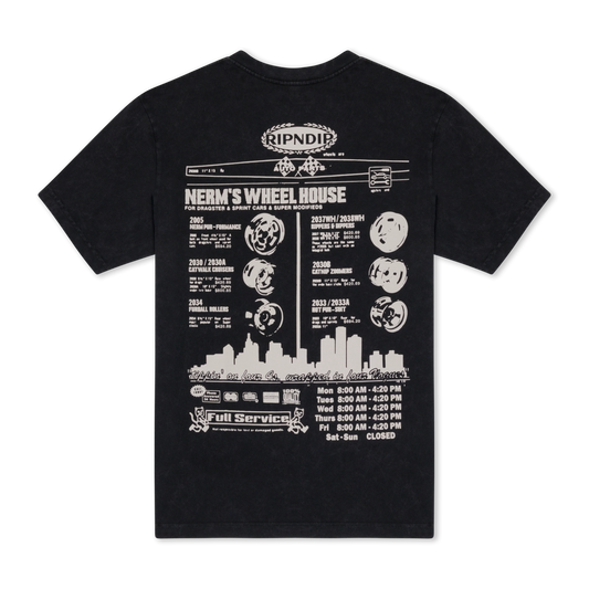 Nerm Wheels Tee (Black Vintage Wash)