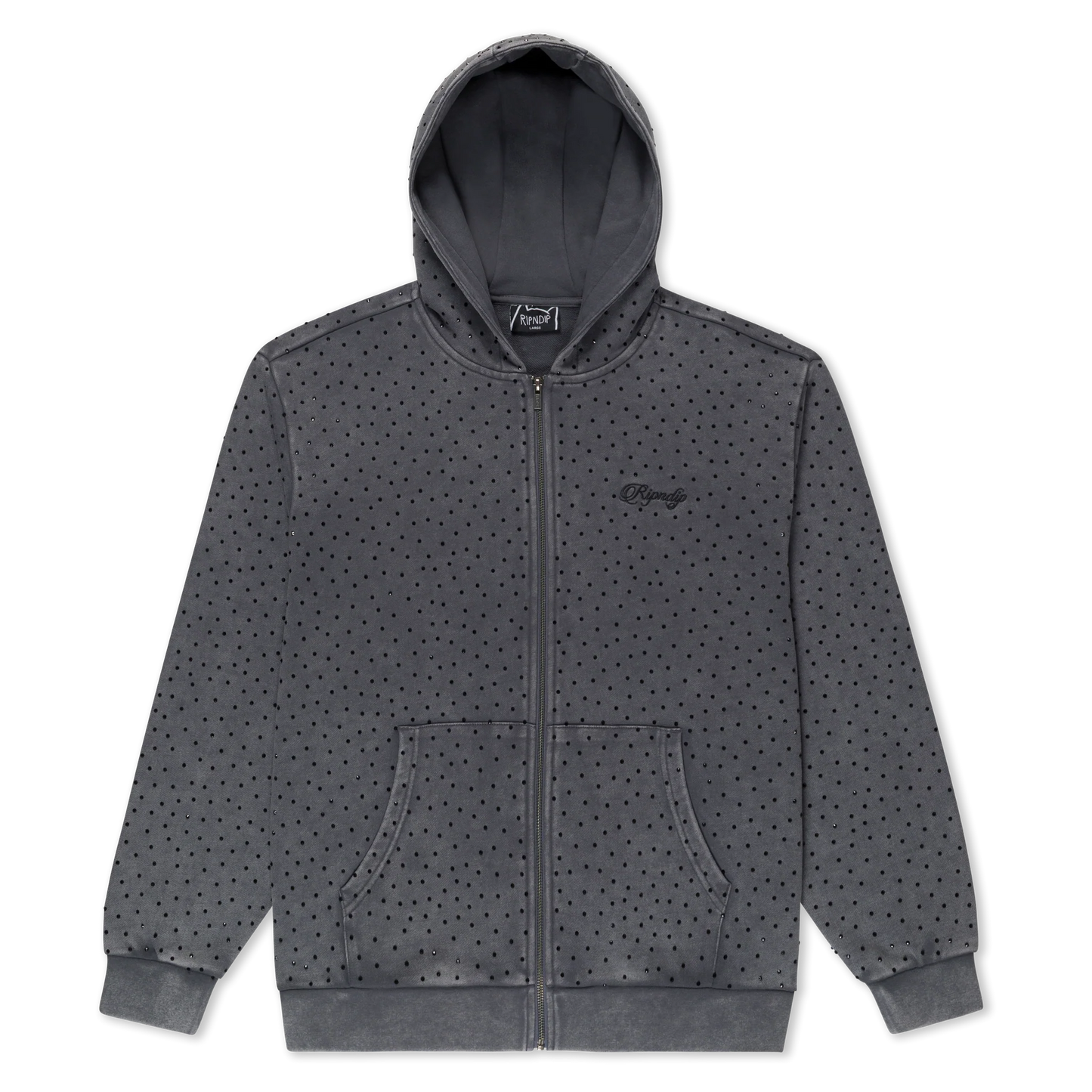 Ripngems Zip Up Hoodie (Charcoal Wash)