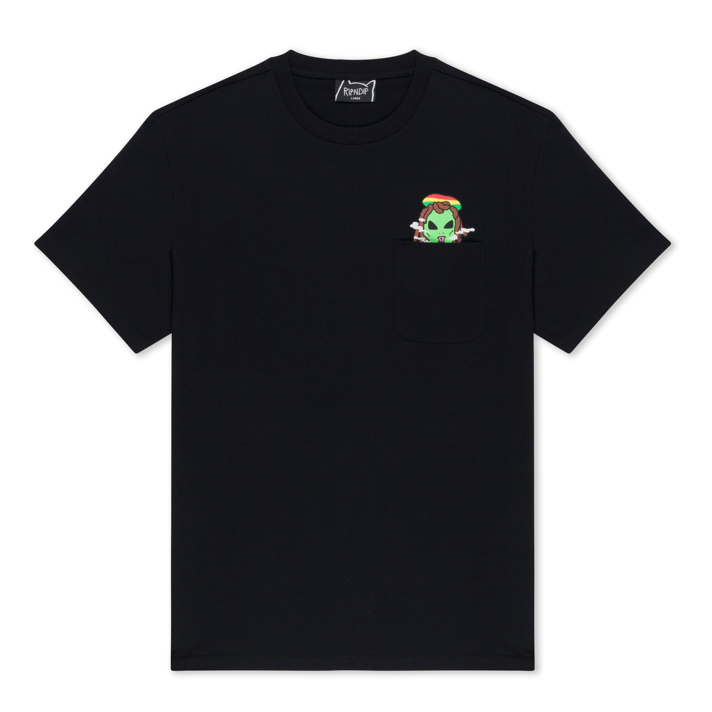 Smoking Rasta Alien Pocket Tee