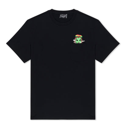 Smoking Rasta Alien Pocket Tee