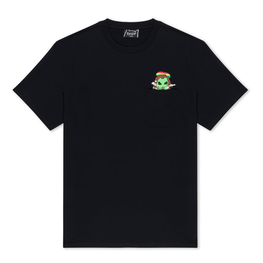 Smoking Rasta Alien Pocket Tee
