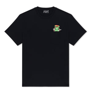 Smoking Rasta Alien Pocket Tee (Black)